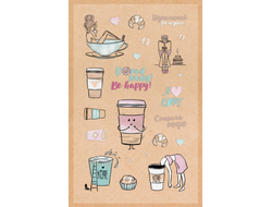 Наклейки пластиковые «Сначала кофе», 10 × 16 см