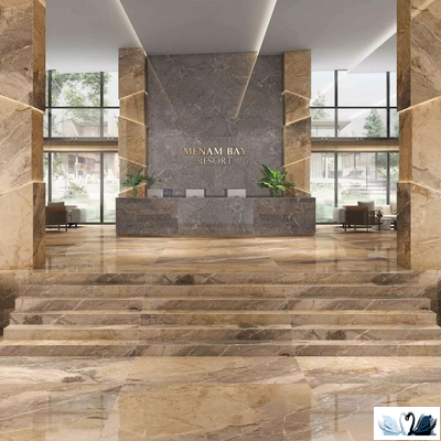 Керамогранит Creto Breccia Viola 80 х 160 см серо - бежевый