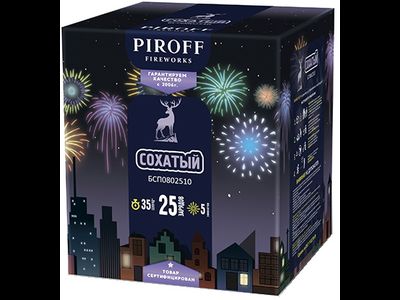 Батарея салютов СОХАТЫЙ БСП0802510 PIROFF | Neva-Salut.com
