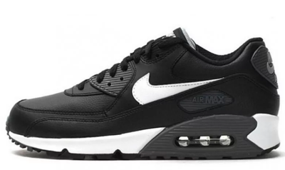 Nike Air Max 90 Black в сетку (Черные с белым)