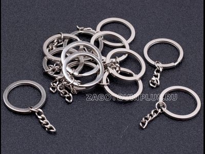 Плоское кольцо 28мм с утолщённой цепочкой