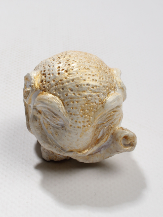 СУВЕНИР "Слоненок-шар бело-золотой"  в точечку