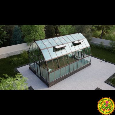 Базовая комплектация теплицы из стекла и алюминия “Леонардо” размером 5000 х 8000 мм