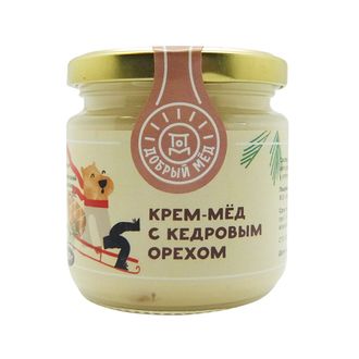 Крем-мёд с кедровым орехом, 220г (Добрый мёд)