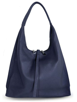 (АРТИКУЛ: 9835/1/4) СУМКА ЖЕНСКАЯ БОЛЬШАЯ, НАТУРАЛЬНАЯ КОЖА, ТЕМНО-СИНЯЯ, РУЧКА ЧЕРЕЗ ПЛЕЧО