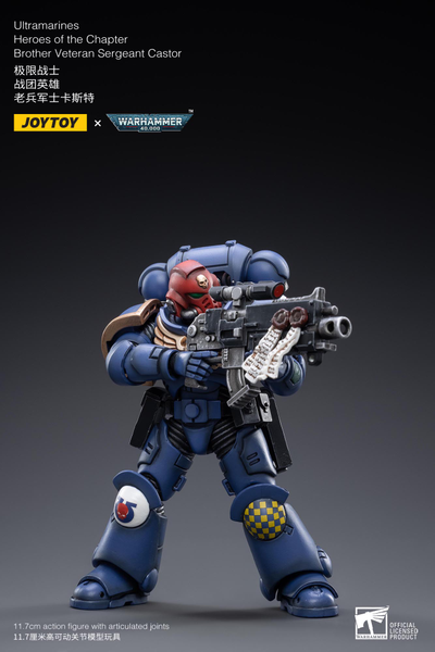 Ультрамарин сержант-интерцессор Кастор (Warhammer 40k) - КОЛЛЕКЦИОННАЯ ФИГУРКА 1/18 scale Sergeant Castor (JT2474) - JOYTOY