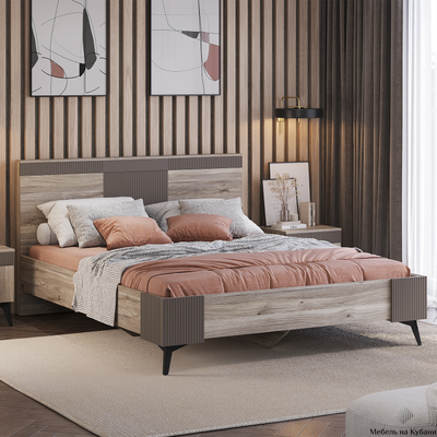 Кассандра КР-19 кровать 1,6 м Дуб смоки MF-14 (с основанием)
