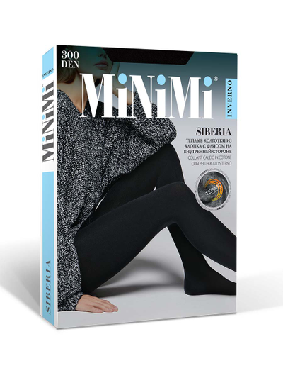 Колготки женские зимние с хлопком MiNiMi Siberia 300 den
