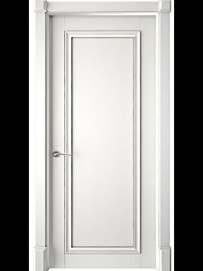 Дверь багетная Прага 1 эмаль белого цвета