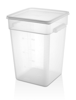 Контейнер для продуктов квадратный 20,8 л. 28*28*40 см. с мерной шкалой, прозрачный, п/п, без крышки