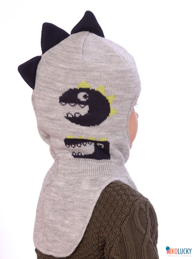 Шапка-шлем  21101-04, цвет серый,темно-синий, р. 50-52