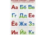 Комплект мини-плакатов Русский алфавит и цифры разрезные, с названиями букв (Сфера)