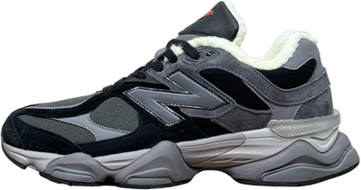 New Balance 9060 Black Grey с мехом