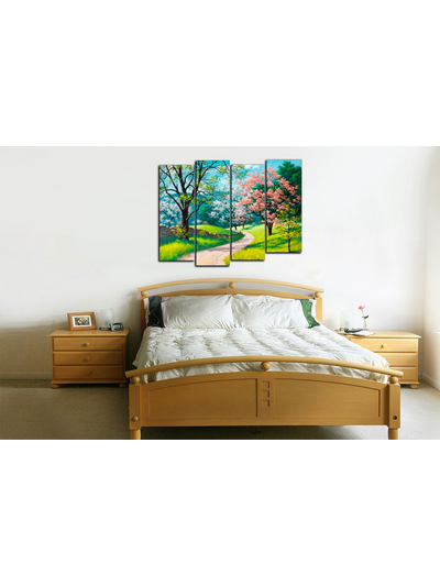 Модульная картина "Светлая тропинка. Сакура"