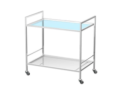 Столик инструментальный AR-H33, верхняя полка стеклянная, нижняя из нержавеющей стали