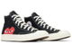 Кеды Converse Play Comme Des Garçons черные  высокие