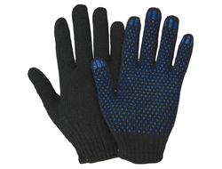 Перчатки хб "Премиум ПВХ" чёрные