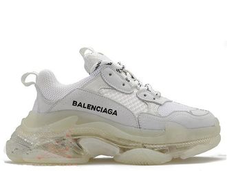 Кроссовки Balenciaga Triple S белые с прозрачной подошвой купить в Москве