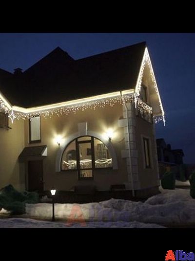 Бахрома 3*0.6 м БЕЛЫЙ ХОЛОДНЫЙ, постоянное свечение IP 65, резина