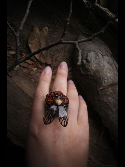 Коллекционное кольцо "Царевич Шмель в цветущем саду"