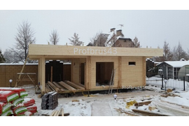 Баня из клееного бруса, 185х200 мм, Московская область, декабрь 2016