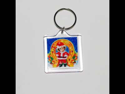 Брелок пластиковый 3,9х3,9 см., новый год 2016