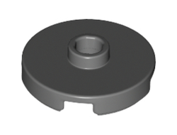 Tile, Round 2 x 2 with Open Stud, Dark Bluish Gray (18674 / 6115080)