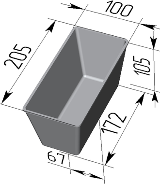 Хлебная форма Л10-3 (205 х 100 х 105 мм)