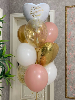 Фонтан в розово-золотых тонах