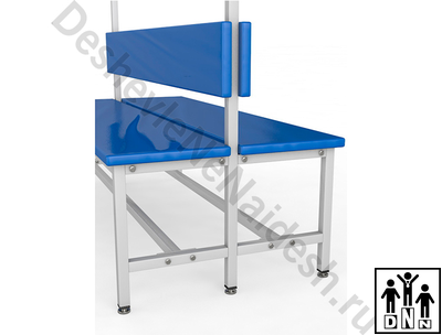 Мягкая скамейка для раздевалки 2м, двухсторонняя