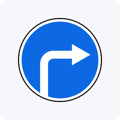 Дорожные знаки 4.1.2, 4.1.3  Движение направо/налево