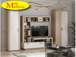 Ангара Гостиная Шкаф 2х дверный (сонома/белый)