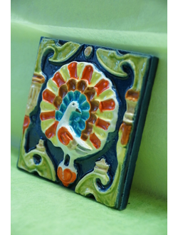 Павлин (изразцовая плитка)