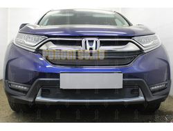 Защита радиатора Honda CR-V V 2016- (2 части) black верх