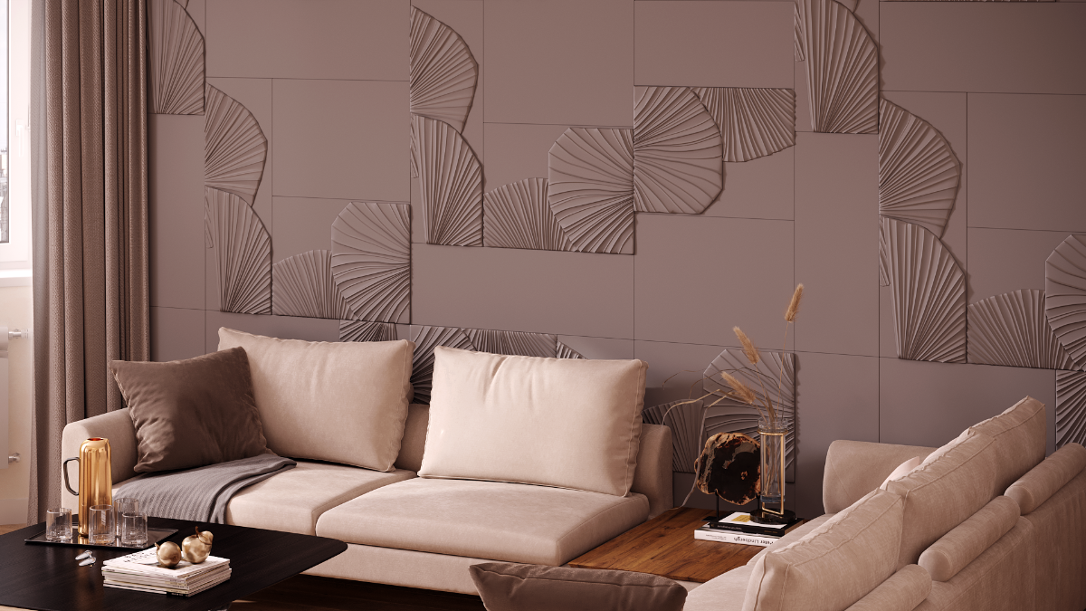 Гипсовое 3d панно "Пальмы"