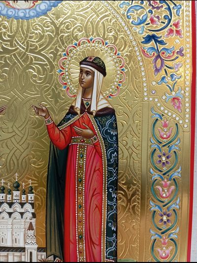 Петр и Феврония Муромские, Святые Чудотворцы. Рукописная икона. 22х28см.