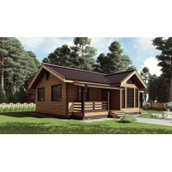 Одноэтажный каркасный дом с двумя спальнями 85м² (SK2)
