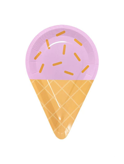 Тарелки мороженое, 10шт, розовый