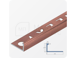 Окантовочный плиточный профиль из алюминия 12 мм. NEEXY PV02-14 MRG Розовый матовый 2.7 м.