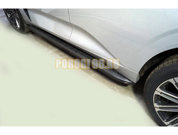 Пороги алюминиевые с пластиковой накладкой (карбон черные) 1920 мм ТСС для Changan UNI-K 2.0 4WD 2023-