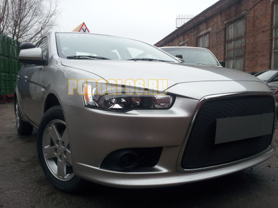 Защита радиатора Mitsubishi Lancer X 2011- black PREMIUM