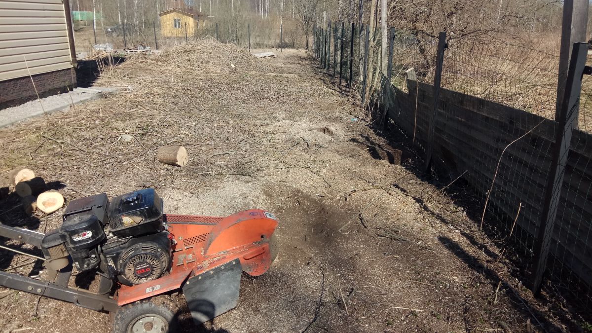 Дробление пней в д. Смерди Лужского района