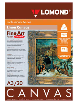 Lomond Natural Canvas Pigmen Archive – холст, А3, 320 г/м2, 20 листов