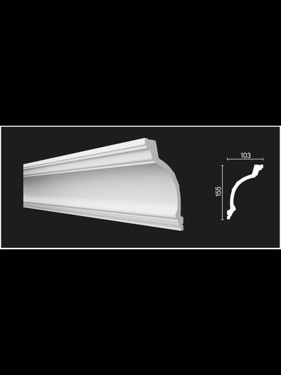 Потолочный плинтус DECOR-DIZAYN DD521, из дюрополимера, под покраску, ударопрочный, 2 метра