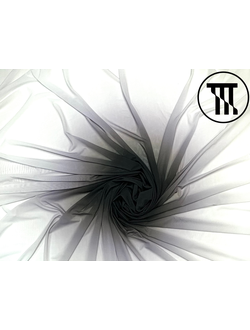 Сетка-стрейч градиент, цв. Черный + Белый (R=75см)