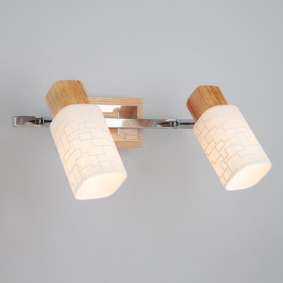 Настенный светильник Спот Savier хром/светлое дерево 2хЕ14 Арт:620089