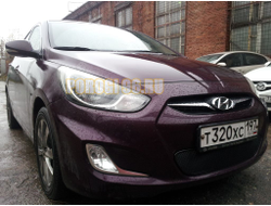 Защита радиатора Hyundai Solaris 2011-2014 black PREMIUM