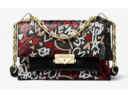 СУМКА MICHAEL KORS CECE MEDIUM с надписями черная