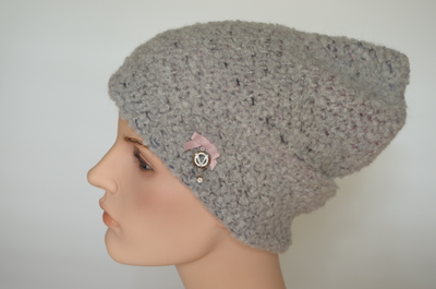 Шапка серая вязаная из альпака Vizio Италия 7007 CY