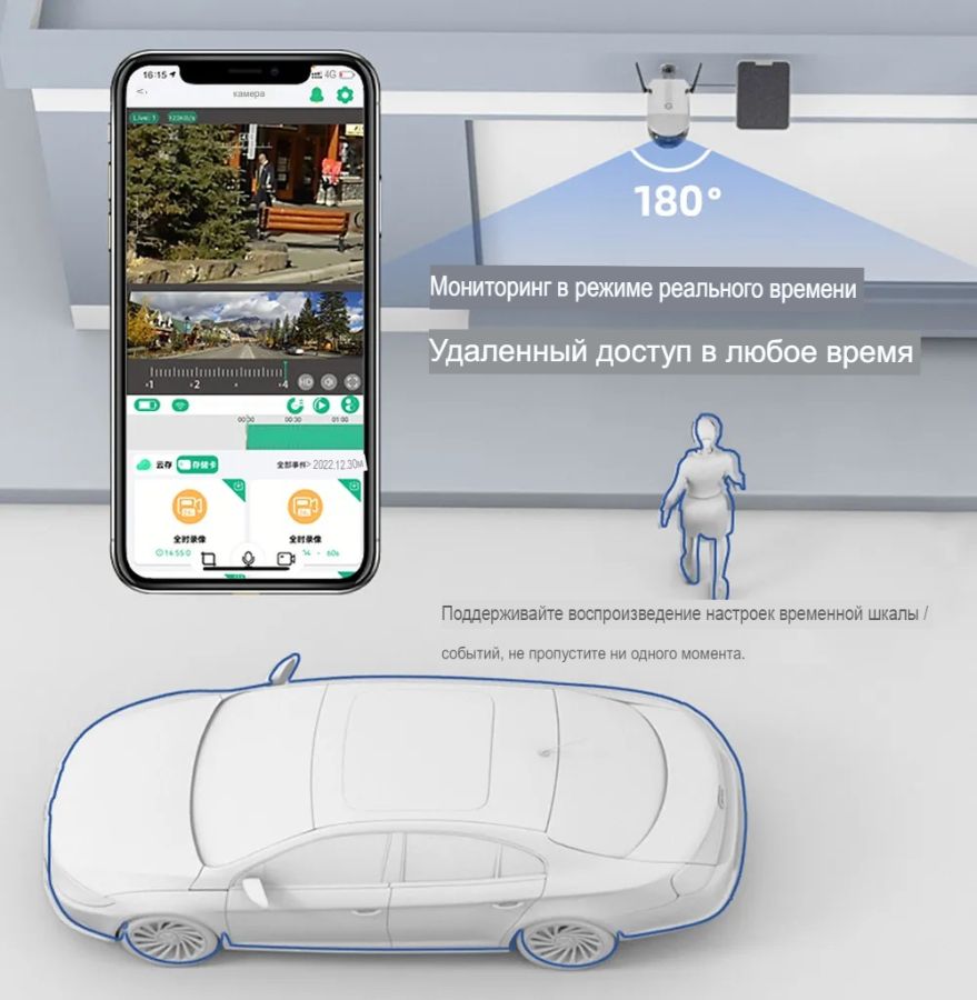 DE/V6 Автономная панорамная уличная Wi-Fi видеокамера